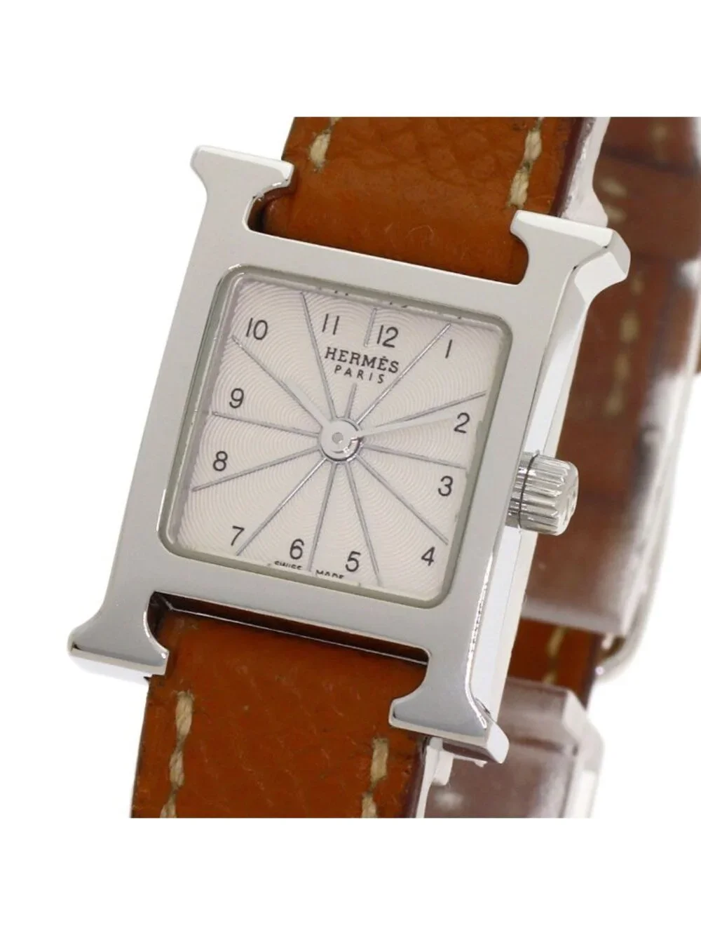 Hermes H Watch Mini SS Leather